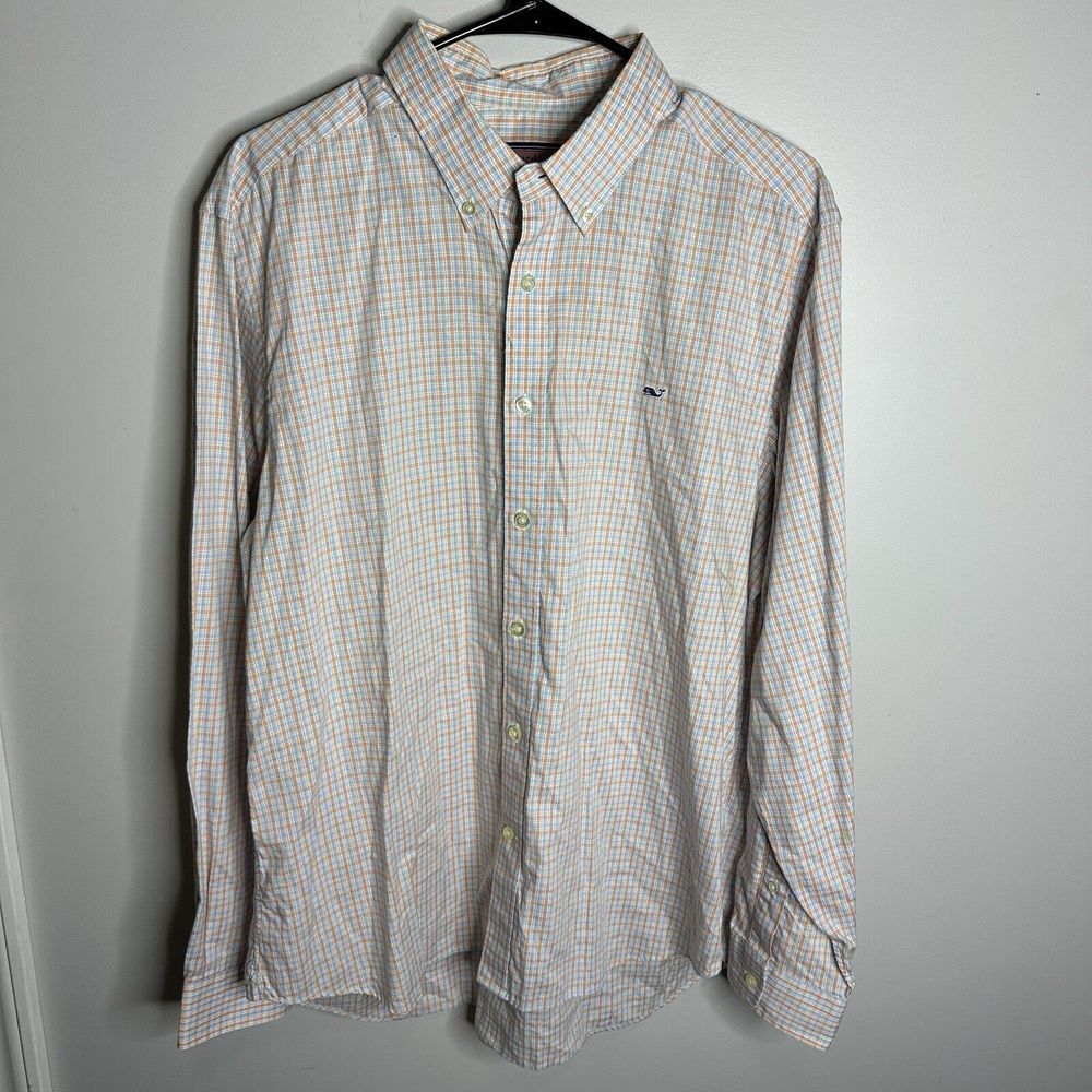 Men's Vineyard Vines Size‎ Large Plaid Collegiate Button Down Shirt